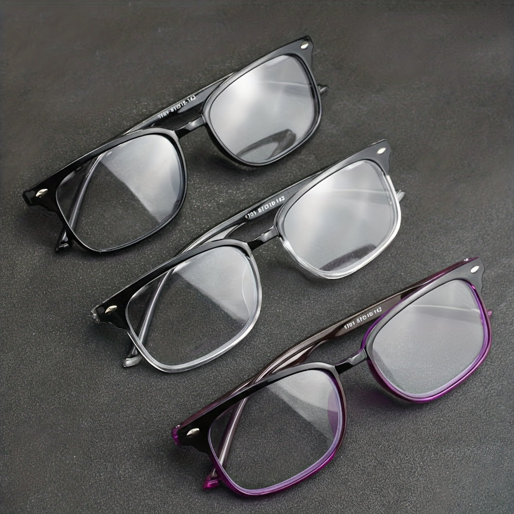 Reading Glasses Rectangle Frame with Spring Hinges – Lightweight PC Lens, +1.0 to +3.5 Magnification, Unisex Eyewear for Men & Women – Ideal for Computer, Reading & Everyday Wear