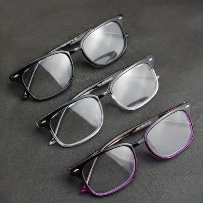 Reading Glasses Rectangle Frame with Spring Hinges – Lightweight PC Lens, +1.0 to +3.5 Magnification, Unisex Eyewear for Men & Women – Ideal for Computer, Reading & Everyday Wear