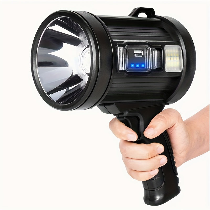 LED Rechargeable Flashlight 6 Modes 3 Color Filters USB & Solar Charging IPX4 Waterproof Tactical Flashlight for Camping Hiking Hunting Boating – Christmas & Holiday Gift