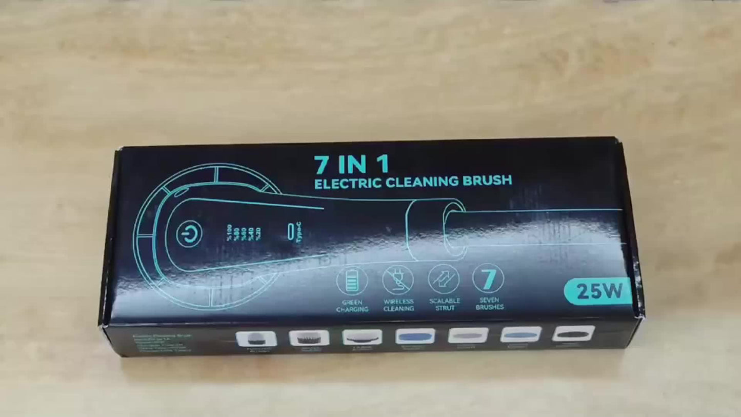 Multifunctional Electric Cleaning Brush 7-in-1 with Telescopic Long Handle – Cordless Power Scrubber for Bathroom, Kitchen, Floor & Tile, Household Cleaning Tool with Interchangeable Brush Heads