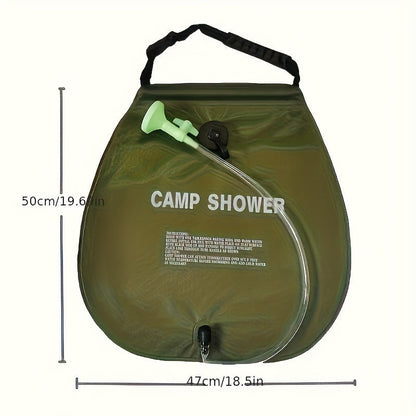 Portable Camping Shower Bag 5.28 Gallon | Solar Heated Outdoor Shower with Adjustable Hose | Lightweight Durable PVC | Perfect for Camping Beach RV Backyard | 20L