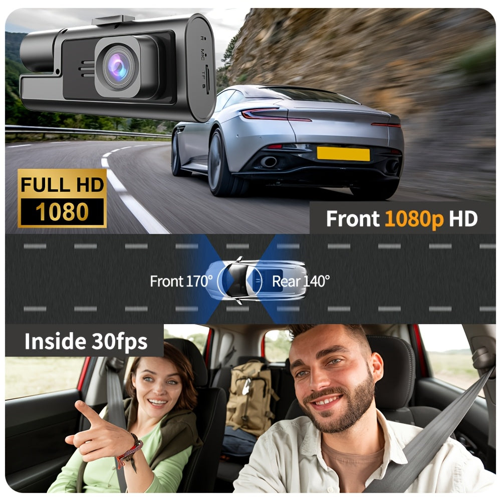 1080P Dual Channel Dash Cam Front & Rear 170° Wide Angle with Super Night Vision Loop Recording G-Sensor Wi-Fi – FHD Car DVR Dashboard Camera Tachograph for Cars Trucks SUVs