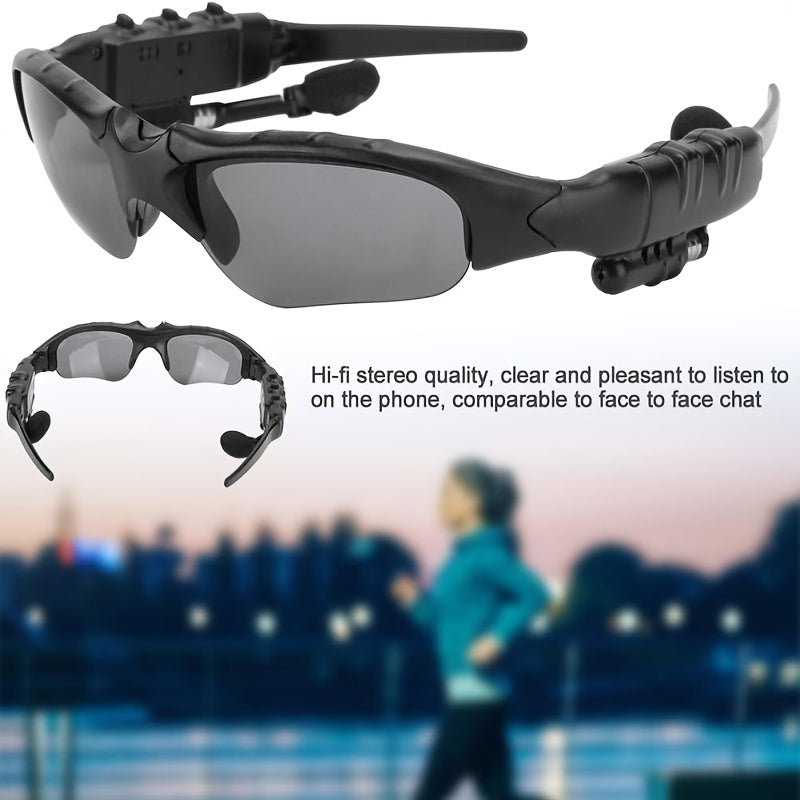Bluetooth 5.4 Smart Audio Glasses Wireless Headset – Hands-Free Calls & Music, Built-In Condenser Mic, Volume Control, USB Charging, 80mAh Battery, Open Ear Wearable Tech Eyewear for Men & Women
