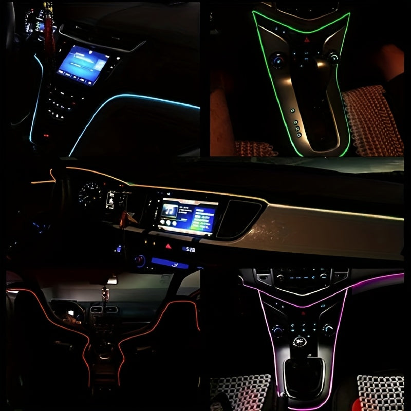 Car Interior LED Ambient Light Kit 7-Color RGB App Control with Music Sync Rhythm 3M Strip for Doors Console Dashboard – Wireless Car Atmosphere Lighting Underglow Accent Lights