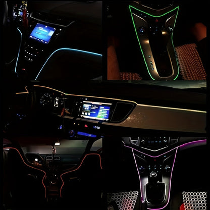 Car Interior LED Ambient Light Kit 7-Color RGB App Control with Music Sync Rhythm 3M Strip for Doors Console Dashboard – Wireless Car Atmosphere Lighting Underglow Accent Lights