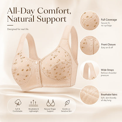 7 Pack Seamless Wireless Bra Set for Women – Soft Front Button Bralettes, No Underwire, Comfortable & Breathable for Daily Wear, Yoga, Travel & Festivals, Sizes S-XXL