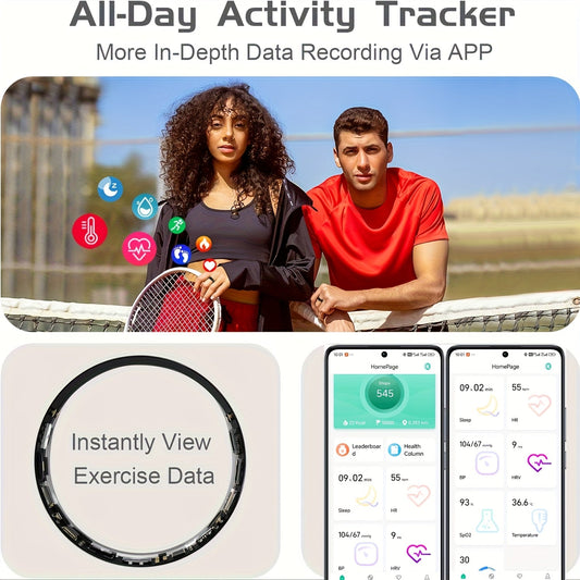Smart Ring Sleep Tracker Heart Rate Monitor Fitness Wearable, Titanium Alloy Body Bluetooth 5.3, Step Counter Pedometer Distance Tracking, Magnetic Charging, Compatible with iPhone & Android – Black Rose Gold Silver