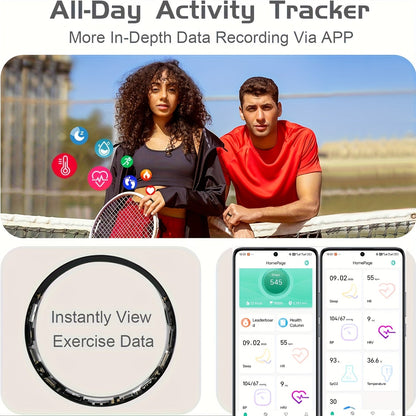 Smart Ring Sleep Tracker Heart Rate Monitor Fitness Wearable, Titanium Alloy Body Bluetooth 5.3, Step Counter Pedometer Distance Tracking, Magnetic Charging, Compatible with iPhone & Android – Black Rose Gold Silver