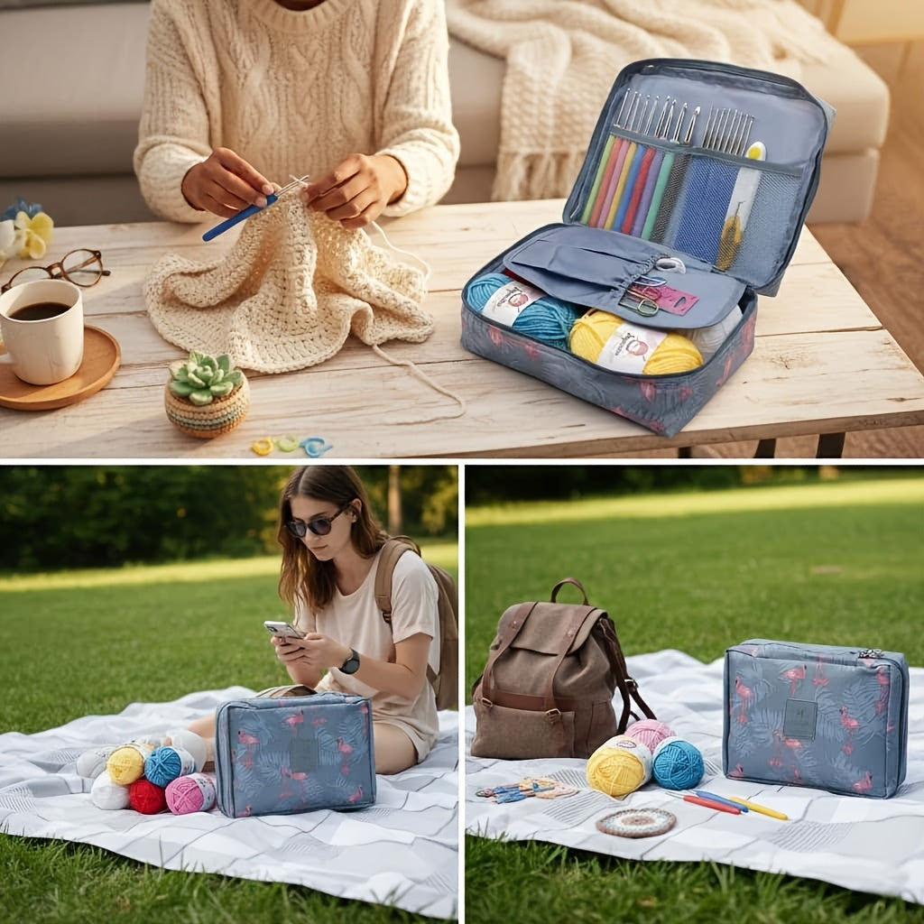67pcs Complete Crochet Starter Kit for Beginners and Adults - All-in-One Set with 5 Skeins of Yarn, 9 Ergonomic Soft-Grip Hooks 2mm to 6mm, 8 Fine Hooks, Full Accessories and Portable Printed Bag, Perfect DIY Craft Gift for Women and Teens