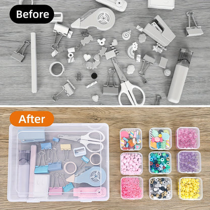 Clear Bead Organizer Box 30 Compartments Hinged Lid 3 or 5 Pack Storage Container for Jewelry Bracelet Making Craft Nail Art 8.8x6.7 Inch