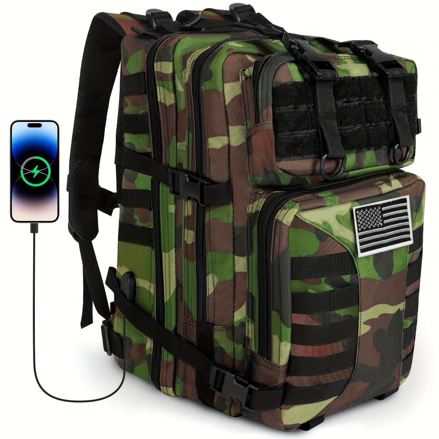 50L High Capacity Tactical Backpack Unisex – MOLLE Military Bag for Camping, Fishing, Hunting, Hiking & Travel – 13 Color Options Including Handbag & Storage Bag Variants