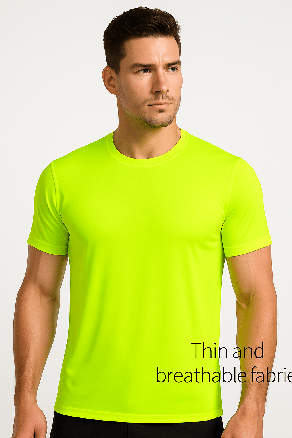 5-Pack Men's UPF 50+ Safety Work Shirts – Quick Dry Breathable Performance Tees for Outdoor Jobs, Fluorescent Yellow High Visibility, S-XXXL, Gift for Dad