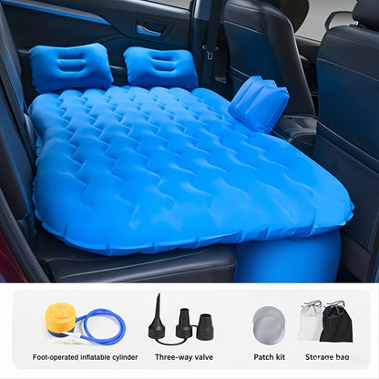 SUV Air Mattress Inflatable Car Bed for Camping & Travel - Universal Flocked Blow Up Mattress for SUV Trunk Back Seat, Portable Car Camping Bed with Storage Bag & Repair Kit, Road Trip Accessories