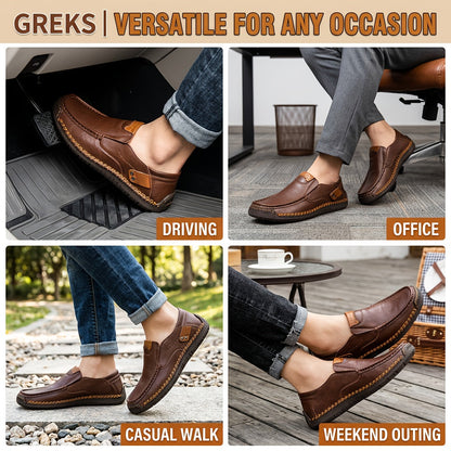 Men's Slip-On Loafers Lightweight Comfortable Casual Shoes for Driving Shopping Everyday Wear Flexible All-Season Footwear Black Light Brown Dark Brown Sizes US 3.5-12.5