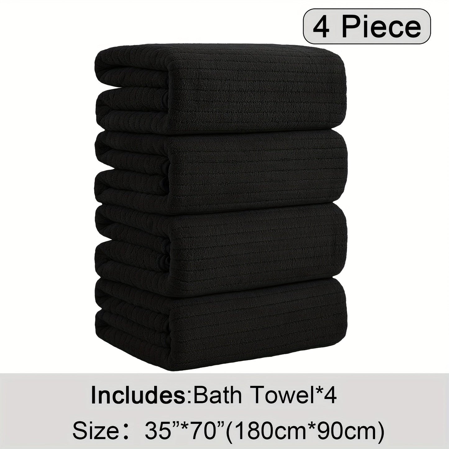 4-Pack Oversized Bath Towels Set 35"x70" – Extra Large XL Microfiber Bath Sheet, Super Soft Quick-Dry Absorbent Shower Towels for Family Hotel Spa, 13 Colors Beige White Grey Navy Blue Green Black