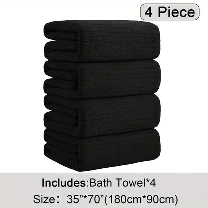 4-Pack Oversized Bath Towels Set 35"x70" – Extra Large XL Microfiber Bath Sheet, Super Soft Quick-Dry Absorbent Shower Towels for Family Hotel Spa, 13 Colors Beige White Grey Navy Blue Green Black