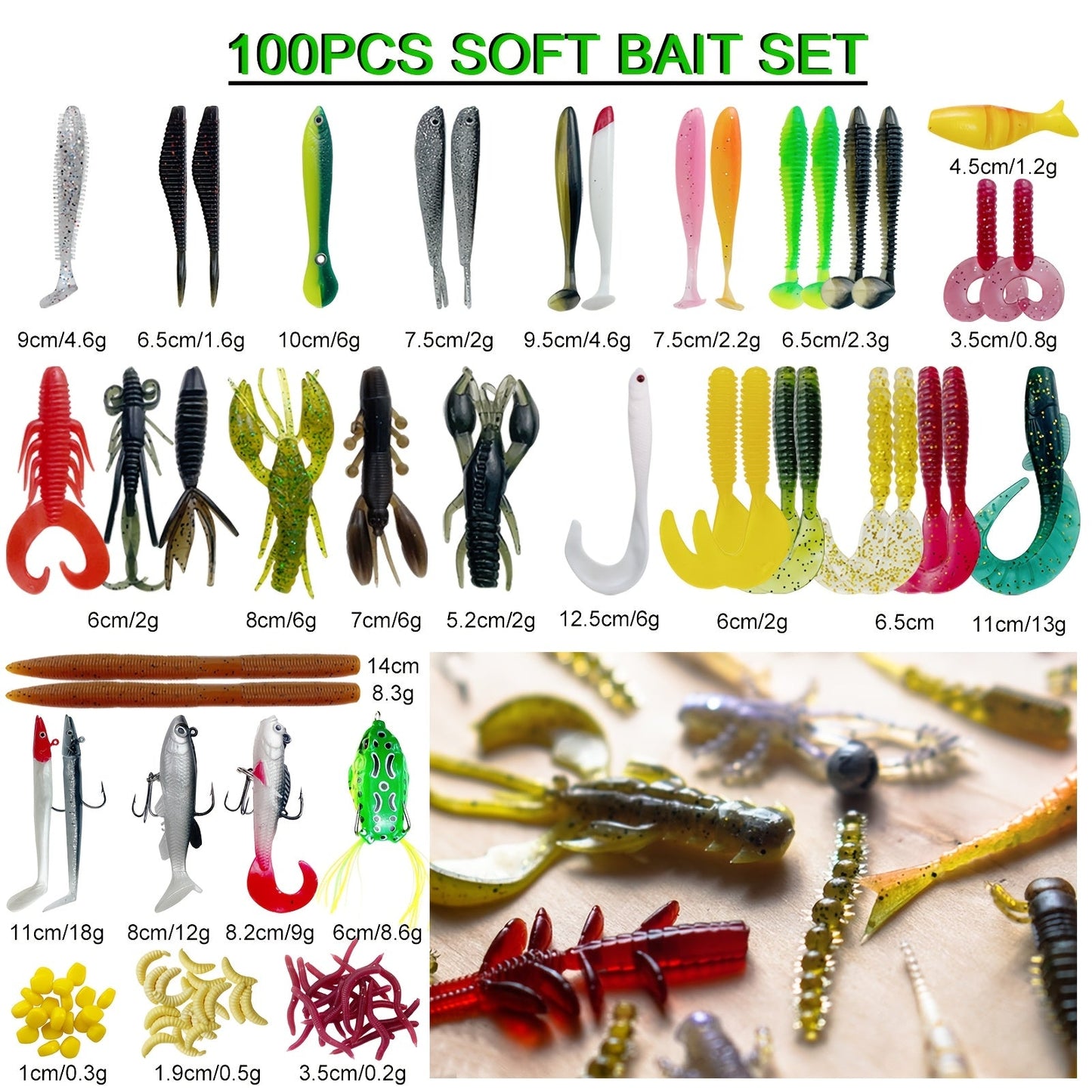 346pcs Fishing Lures Kit with Tackle Box – Crankbaits, Minnow, Spinnerbaits, Soft Baits, Jigs, Hooks, Weights & Sinkers for Freshwater Saltwater Fishing, Complete Tackle Set Gift for Men