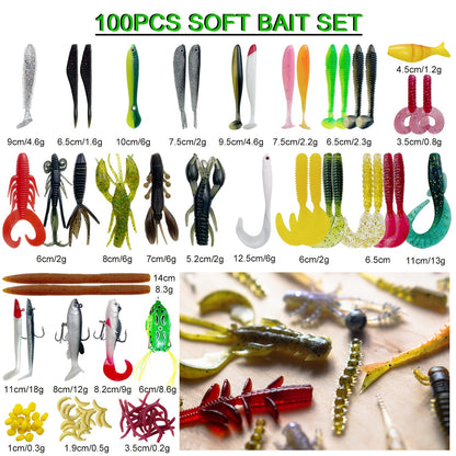 346pcs Fishing Lures Kit with Tackle Box – Crankbaits, Minnow, Spinnerbaits, Soft Baits, Jigs, Hooks, Weights & Sinkers for Freshwater Saltwater Fishing, Complete Tackle Set Gift for Men
