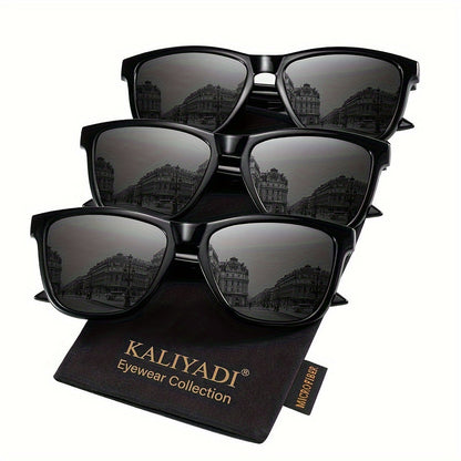 KALIYADI Women's Polarized Sunglasses 3-Pack – Trendy Fashion Shades for Shopping Street Photography Decoration, UV Protection Stylish Eyewear Gift Set in Multiple Color Combinations