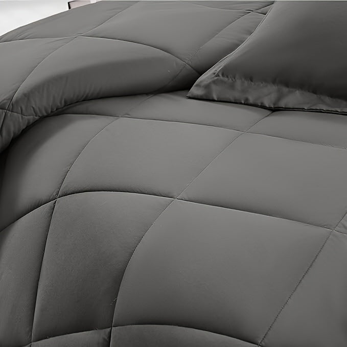 7 Piece Comforter Set Queen King Size – Soft Microfiber Pinch Pleated Bed in a Bag with Comforter, Fitted Sheet, Flat Sheet & 4 Pillowcases, All-Season Bedding Set for Home & Dorm