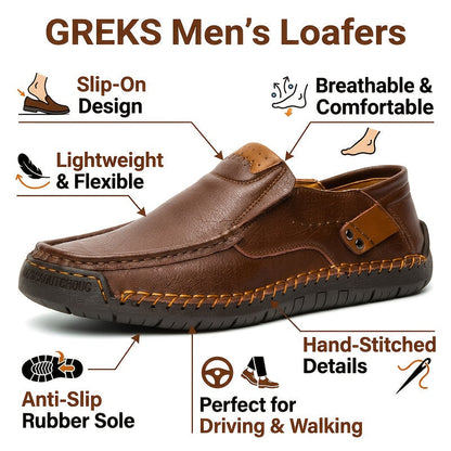 Men's Slip-On Loafers Lightweight Comfortable Casual Shoes for Driving Shopping Everyday Wear Flexible All-Season Footwear Black Light Brown Dark Brown Sizes US 3.5-12.5