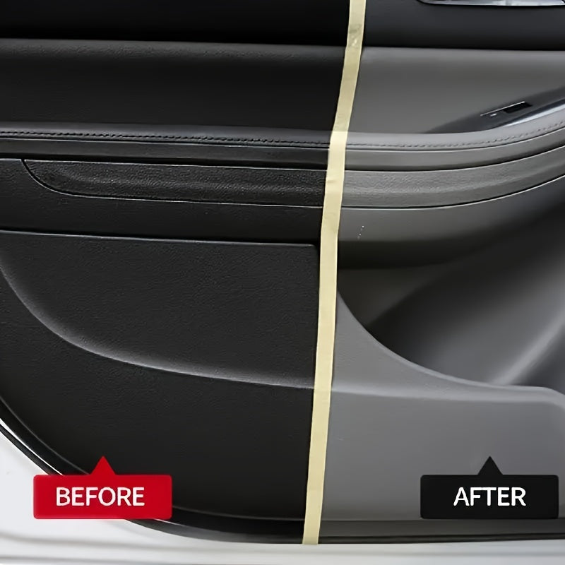 Car Plastic Restorer Kit with Sponge, Auto Interior Shine & Tire Protection Cream, Anti-Yellowing Plastic Renewal Paste for Dashboard, Bumper, Trim & Tires – Fast Refurbishment & Anti-Aging Formula