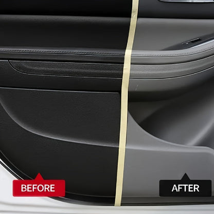 Car Plastic Restorer Kit with Sponge, Auto Interior Shine & Tire Protection Cream, Anti-Yellowing Plastic Renewal Paste for Dashboard, Bumper, Trim & Tires – Fast Refurbishment & Anti-Aging Formula