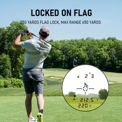 REVASRI Golf Rangefinder 650 Yards – Laser Range Finder with Golf Mode Slope Compensation Speed Height Horizontal Vertical Distance Two-Point Measurement for Golf Hunting Archery Outdoor