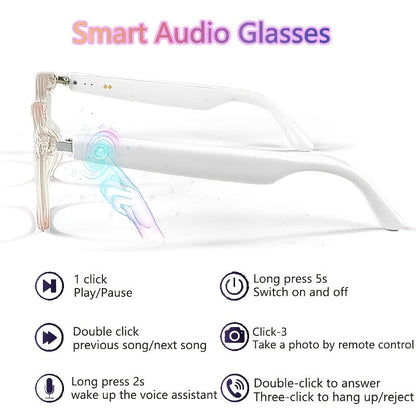 Photochromic Smart Glasses with Bluetooth Audio – Auto Color Changing Lenses, Anti Blue Light, Wireless Music & Calls, Sports Driving Unisex Eyewear, Great Holiday Gift