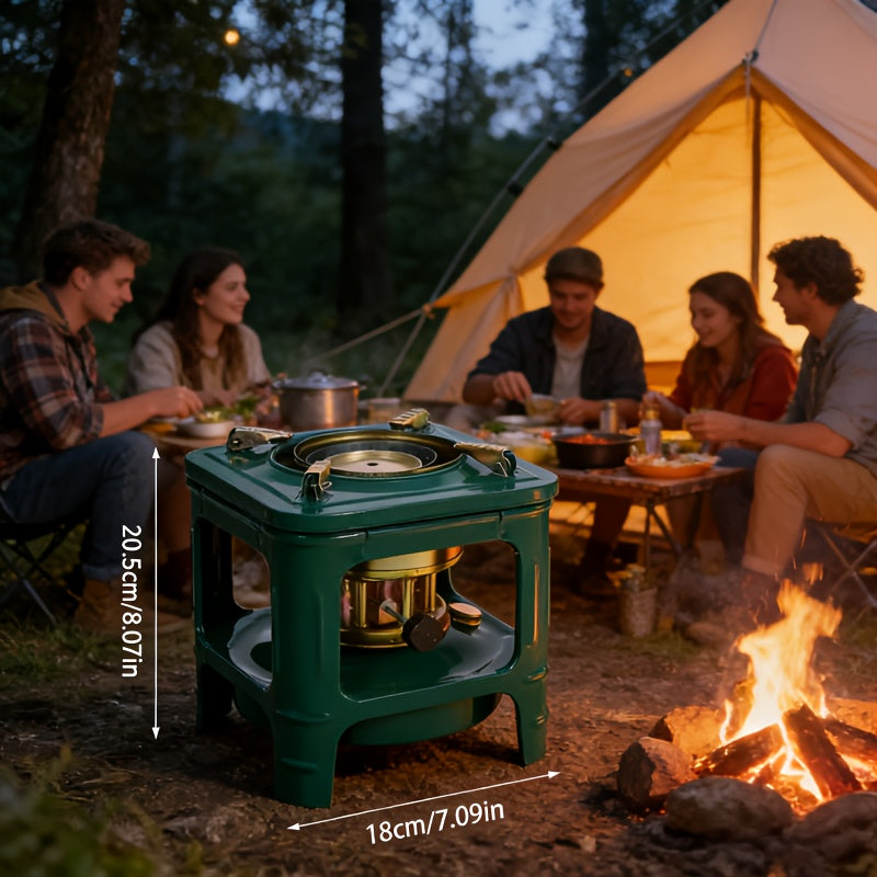Portable Kerosene Camping Stove with Built-In Burner, Lightweight Paraffin Outdoor Heater & Cooker with Adjustable Flame Control for Camping, Picnics & Barbecues