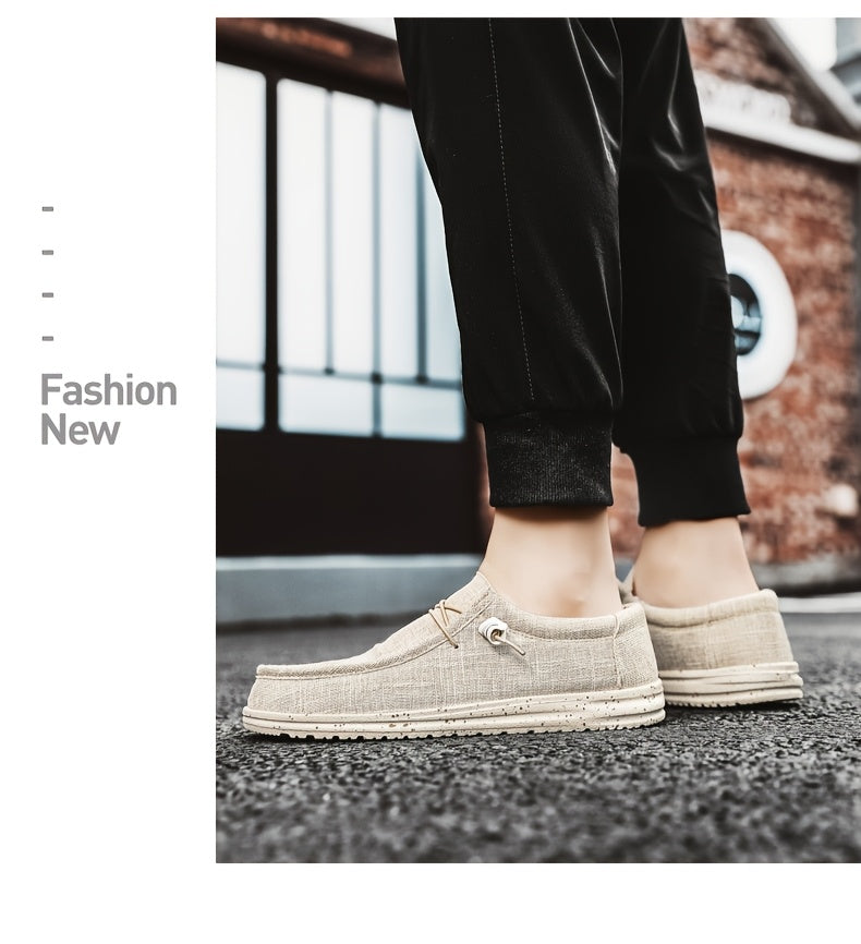 Men's Plus Size Breathable Vintage Canvas Loafers Low-Top Casual Sneakers Round Toe Slip-On Shoes for Outdoor Sports Daily Wear All Seasons Beige Black Blue Brown US 7-13