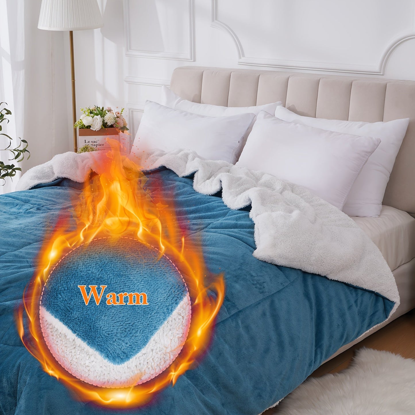 All Season Comforter Thick Soft Quilted Box Stitch | Ultra Breathable Machine Washable Down Alternative Duvet | Twin Full Queen King | Autumn Winter Spring Bedding | Rouge Black Grey Blue Green