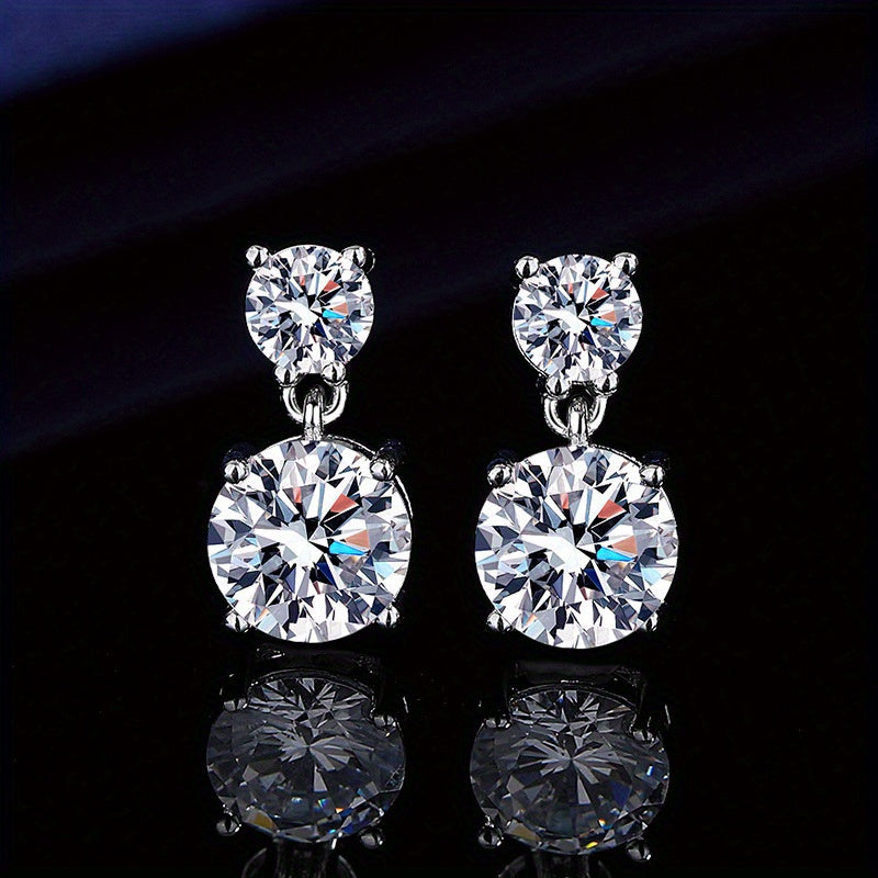 5 Carat Moissanite Stud Earrings for Women – 925 Sterling Silver Drop Earrings, Brilliant Luxury Fine Jewelry, Perfect Gift for Christmas, Valentine's Day & Special Occasions