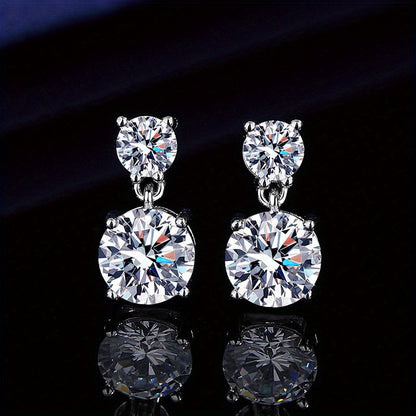 5 Carat Moissanite Stud Earrings for Women – 925 Sterling Silver Drop Earrings, Brilliant Luxury Fine Jewelry, Perfect Gift for Christmas, Valentine's Day & Special Occasions