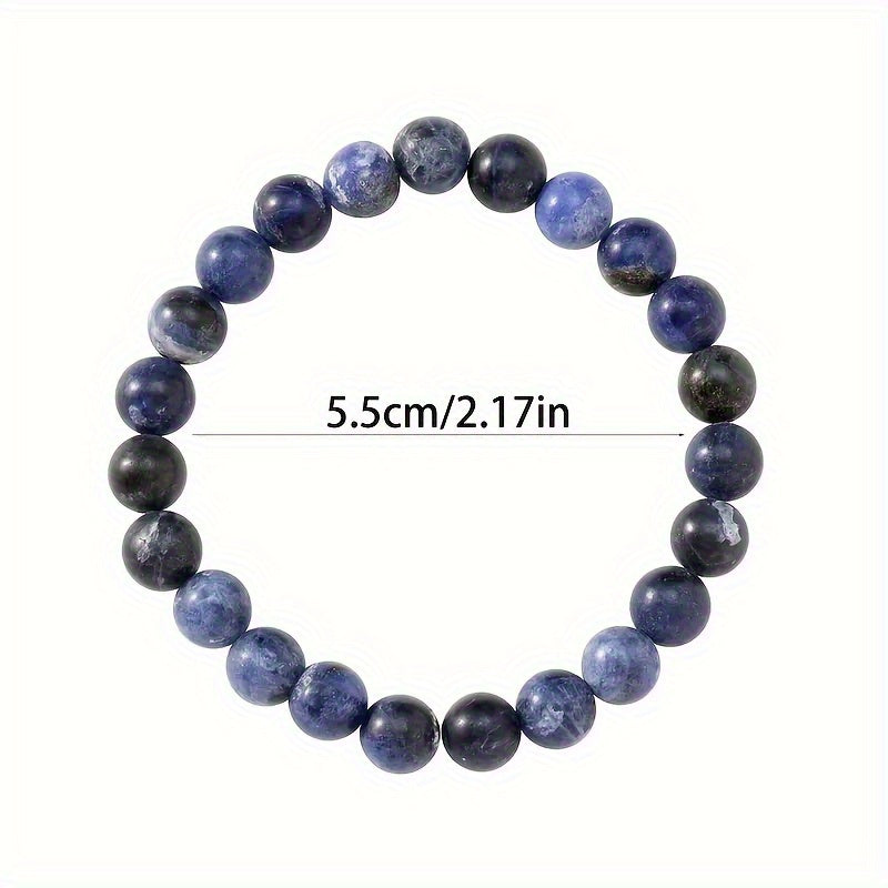 20-Pack Colorful Natural Stone Bead Bracelets – Handmade Elastic Wristband, Random Color Mix, Boho Vintage Style, Unisex Stackable Jewelry for Women & Men