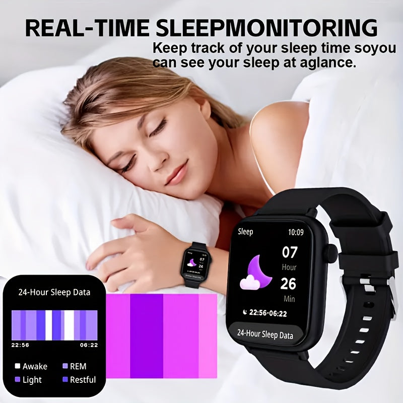 Smart Watch for Men and Women IP68 Waterproof 1.83 Inch Full Touch Screen – Wireless Calls & Messages, Pedometer, Fitness Tracker, Compatible with iPhone and Android, 6 Color Options
