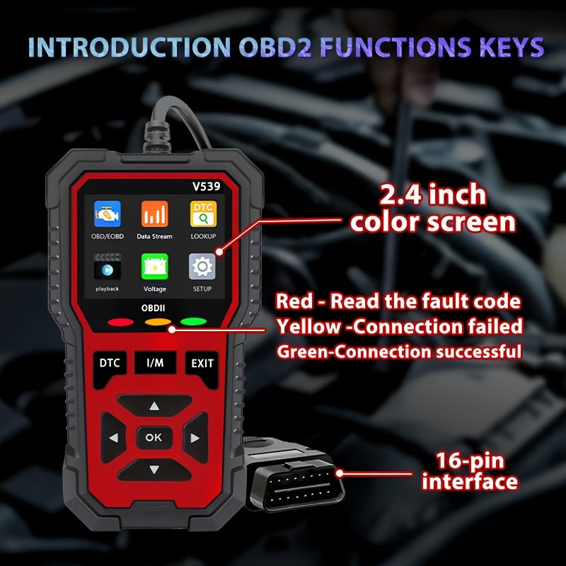 Advanced OBD2 Scanner Automotive Diagnostic Tool Faster Processing Chip Read Clear Engine Codes Live Data Freeze Frame Supports 10 Languages All OBD2 Cars 1996+