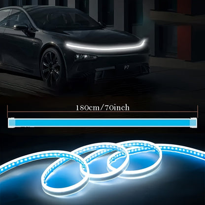 70 Inch LED Engine Bay Light Strip White High Brightness 2000-3000 Lumens Auto Welcome Mode Steering Effect 12V Hardwire for Cars SUVs - Under Hood Ambient Lighting