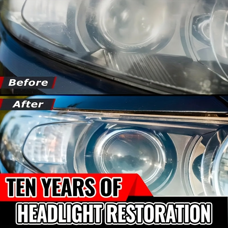 Headlight Restoration Kit – Anti-Yellowing & Oxidation Repair Solution with Protective Coating Spray, Restores Foggy, Hazy & Cloudy Headlights – Includes Sponge & Towel (3.38oz)