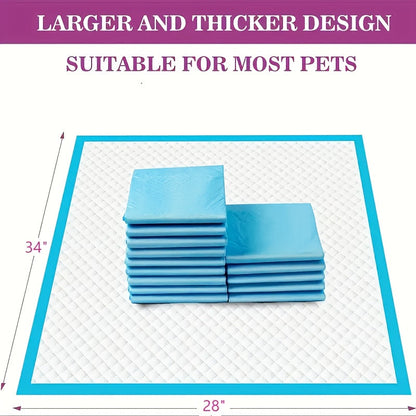 XXXL Disposable Dog Pee Pads 6-Layer Super Absorbent - Waterproof Odor-Resistant Training Pads for Small Large and Elderly Dogs, Bulk 80 & 100 Count, Leak-Proof Puppy Potty Pads