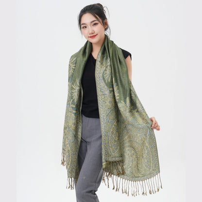 Phoenix Tail Paisley Pashmina Scarf – Thick Warm Wrap Shawl for Women, Luxurious Soft Fabric in 17 Vibrant Colors, Versatile for Formal Events, Everyday Wear & Gifting