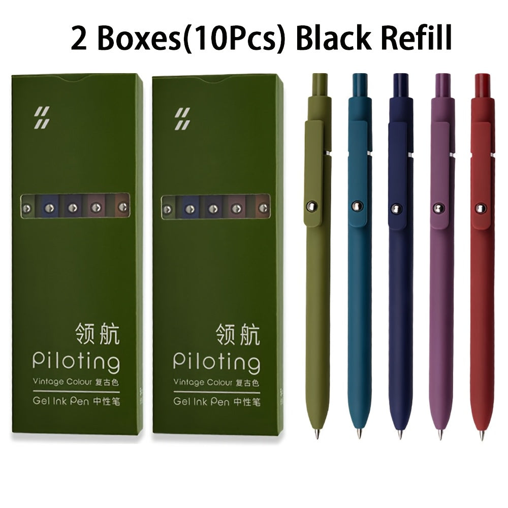 Retractable Gel Pens 0.5mm Fine Point Black Ink – Aurora Gradient & Macaron Colors, Quick Dry Smooth Writing Pens for Office, School, Journaling & Gifts, Back to School Stationery