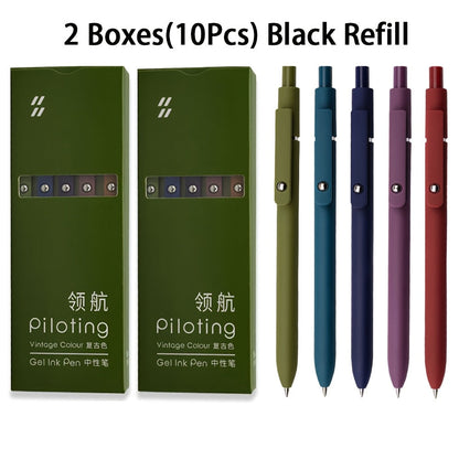 Retractable Gel Pens 0.5mm Fine Point Black Ink – Aurora Gradient & Macaron Colors, Quick Dry Smooth Writing Pens for Office, School, Journaling & Gifts, Back to School Stationery