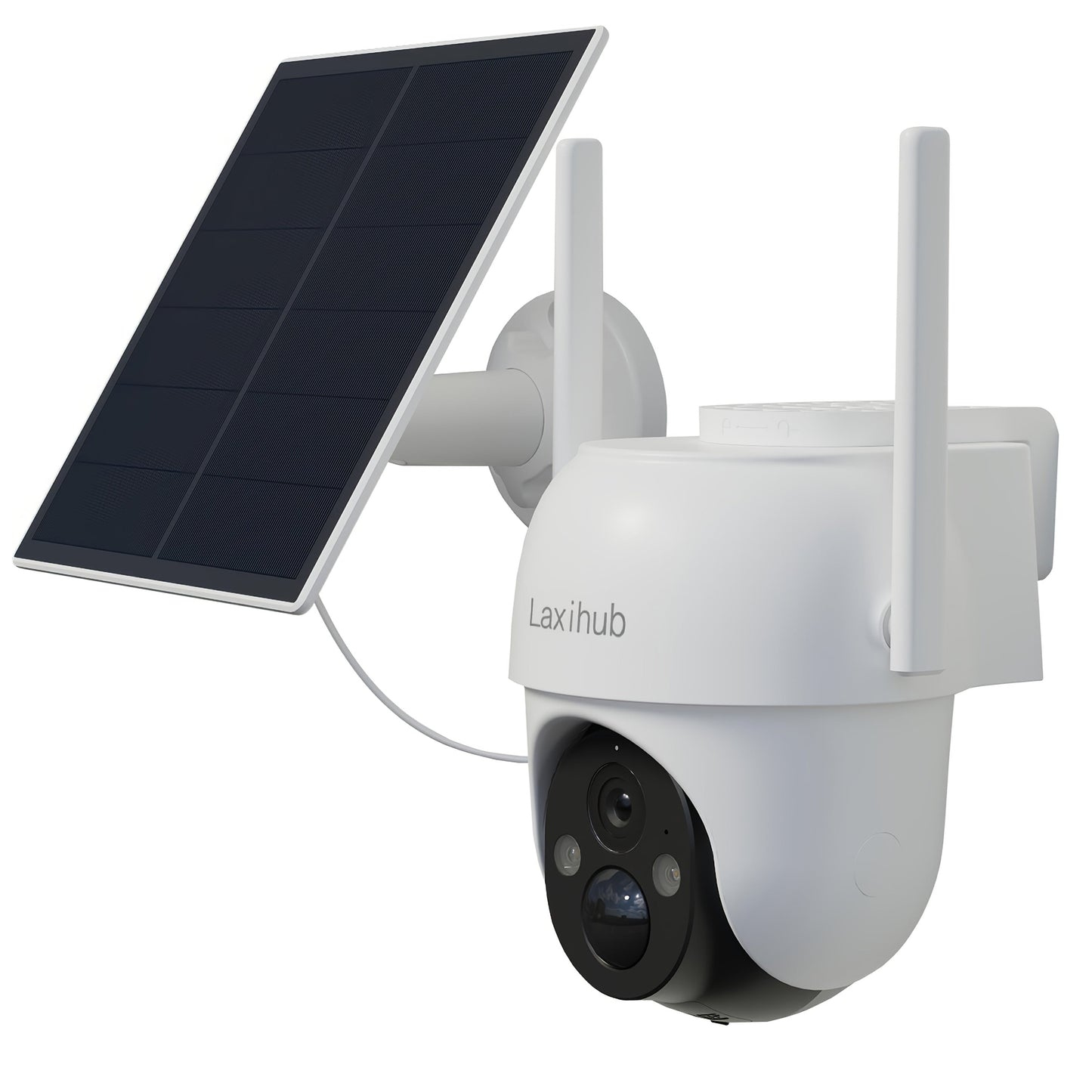 Laxihub GO2T Solar Outdoor Security Camera – 1296P FHD 3MP PTZ, AI Human Detection, 5200mAh Wire-Free Battery, Color Night Vision, 2-Way Audio, 2.4G WiFi, Cloud & SD Storage