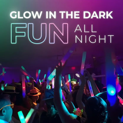 LED Foam Light Sticks Bulk Pack 28 48 or 100 Pieces – 3-Mode Color Changing Flashing Glow Sticks for Parties Weddings Concerts Birthdays Halloween Christmas Camping and Cheering Events