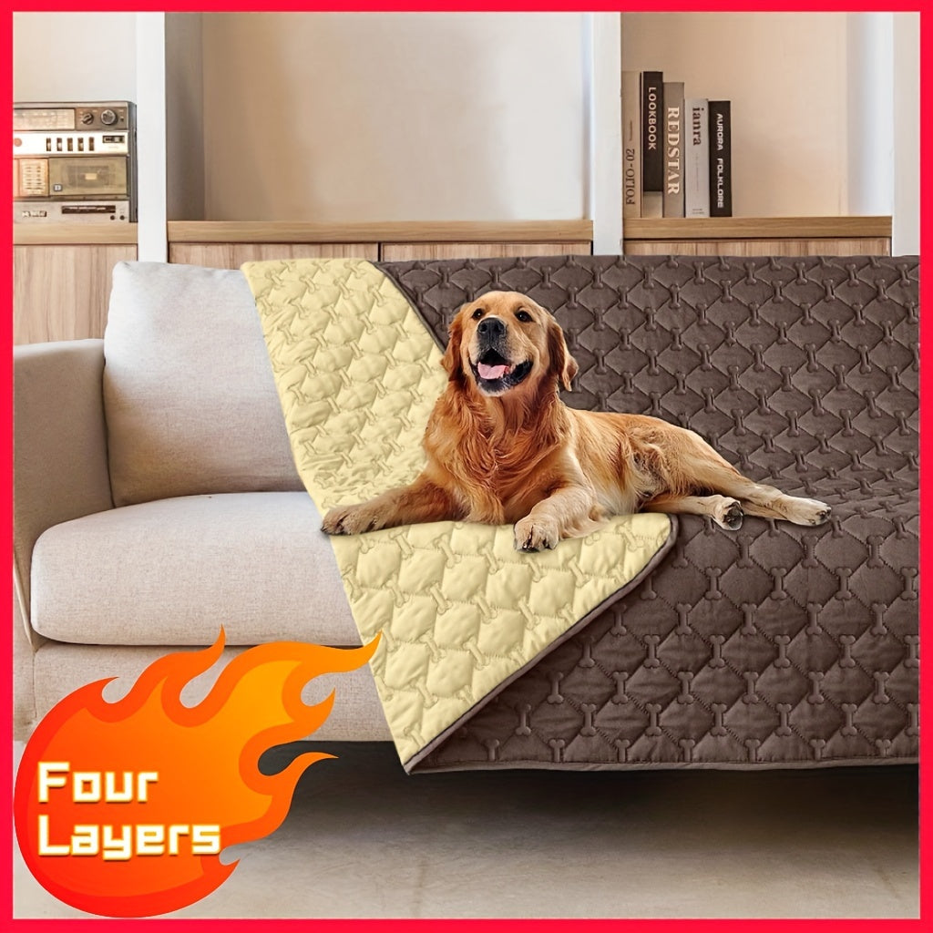 Reversible Waterproof Dog Blanket Extra Large - Double-Sided Pet Bed Cover with Bone Pattern, Machine Washable Sofa Protector for Small Medium Large Dogs and Cats, Indoor Outdoor Use