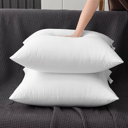Square Pillow Inserts – Hypoallergenic New Fiber Fill, White Cushion Inserts for Sofa, Bed & Patio, 14–20 Inch, 1/2/4 Pack, Ideal for Bedroom, Living Room, Office & Outdoor Decor