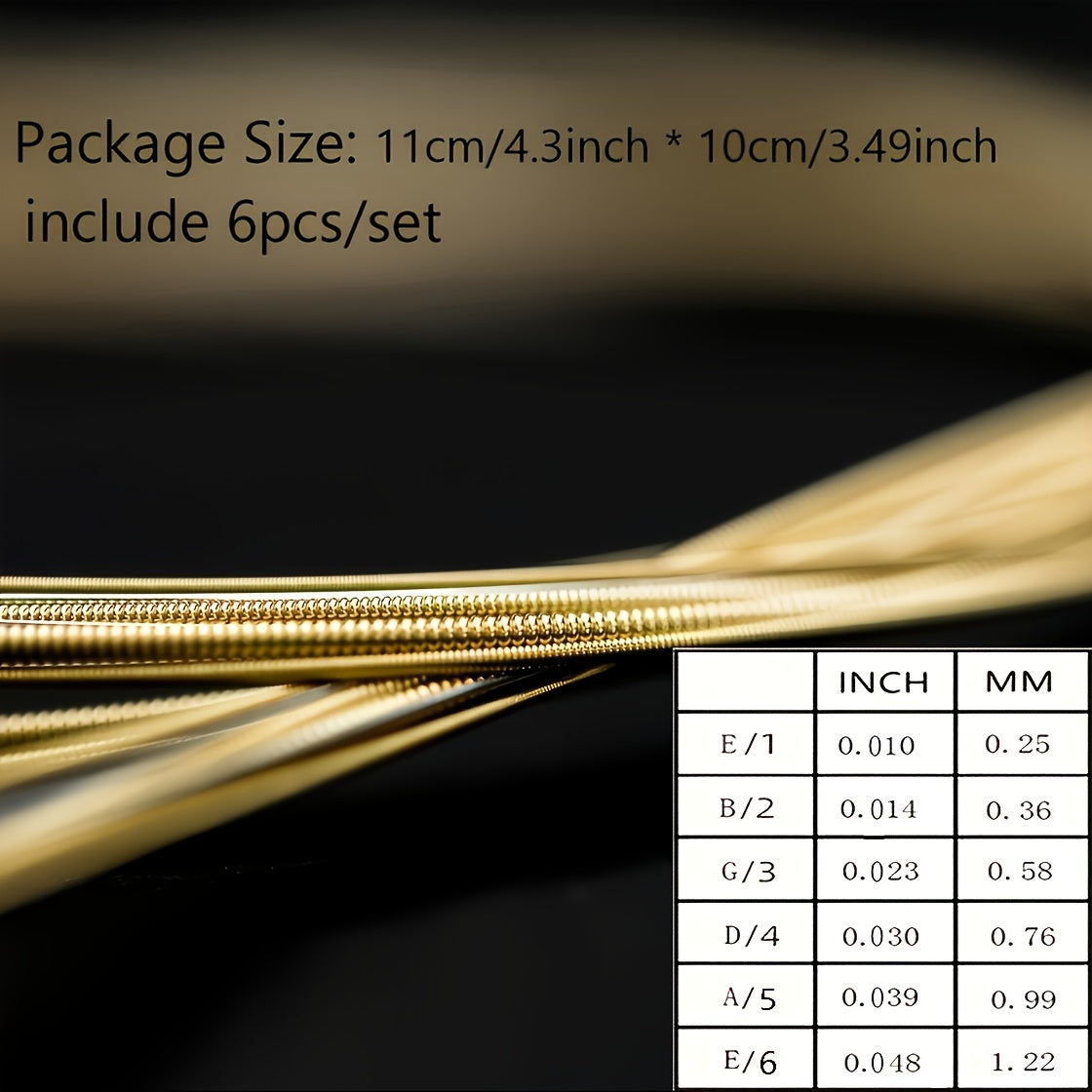Acoustic Guitar Strings Set – Bronze Finish, Hexagonal Core, .010 Gauge Hard Tension, Uncoated Plain Winding for Full-Bodied Rich Tone & Long-Lasting Durability