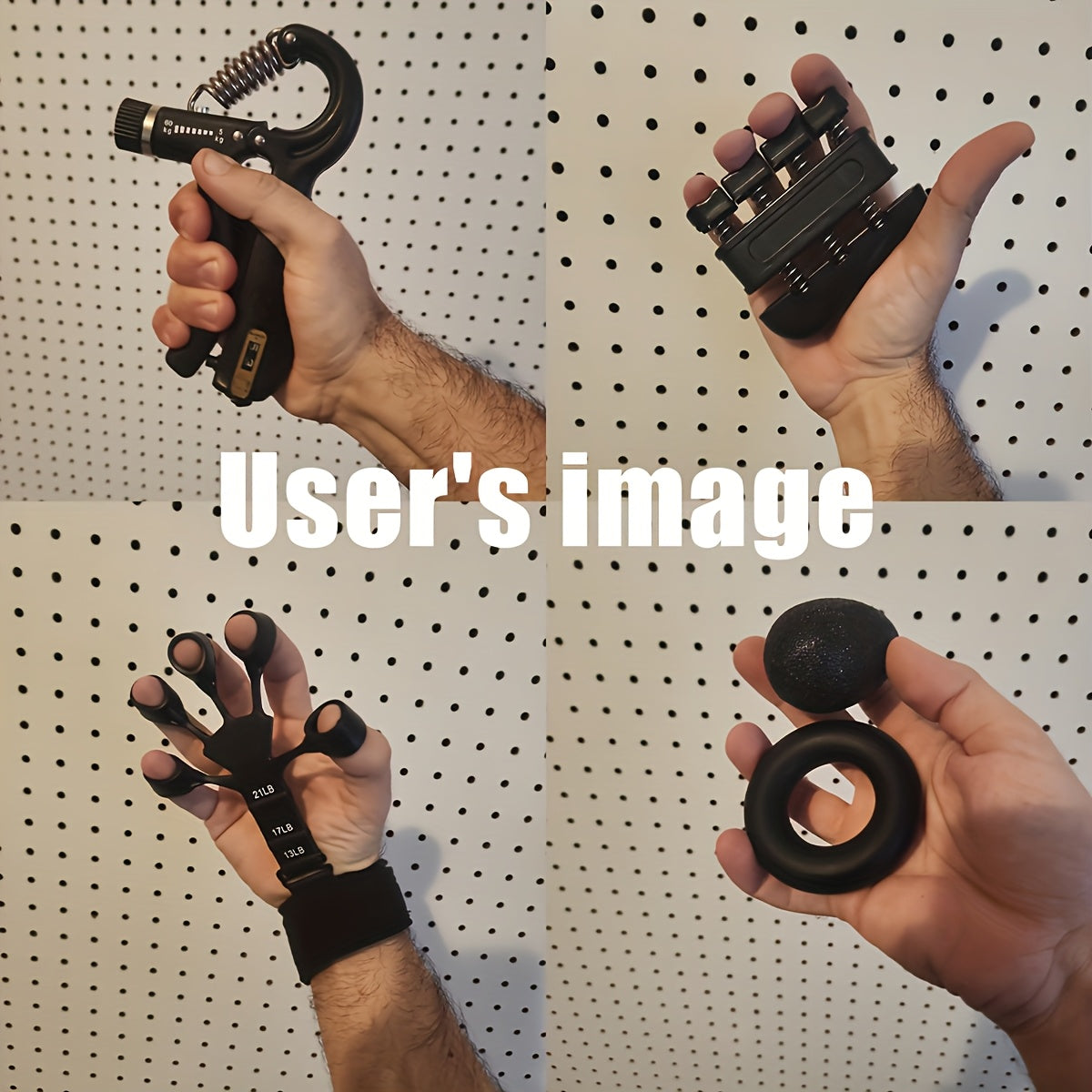 4-Piece Grip Strength Training Set Adjustable Hand Grip Strengthener 10-130 lbs Finger Exerciser Forearm Workout Ring Exercise Ball for Athletes Climbers Musicians Men Women