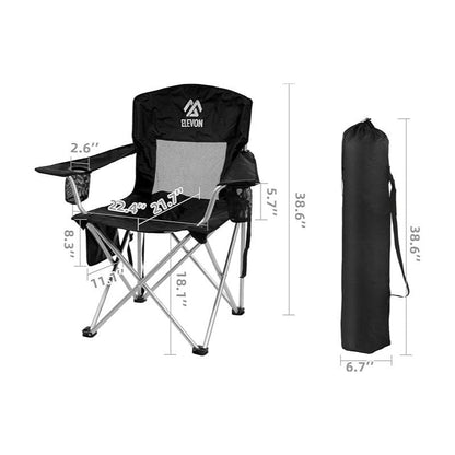 Folding Camping Chair with Tilting Canopy Sunshade – 225LBS Capacity, 22.8" Wide Seat, Mesh Cup Holder & Carry Bag, Portable Beach Lawn Chair for Camping, Hiking & Outdoor Events – 9 Color Options